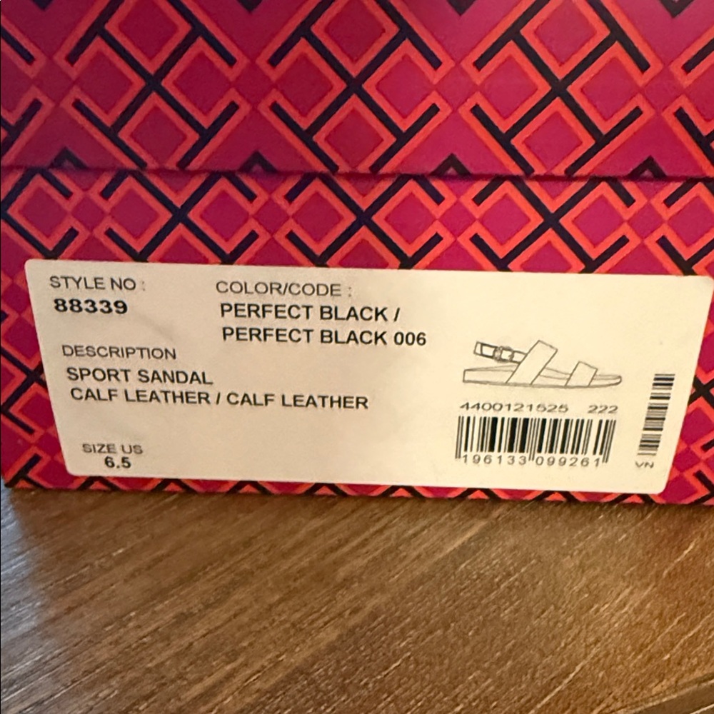 Tory Burch black leather soft sandals